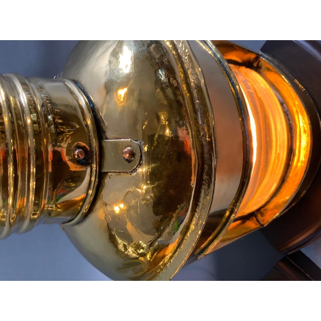 Solid Brass Port and Starboard Lanterns For Sale - Image 4 of 12