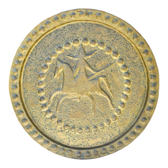 Early 20th Century Hand-Engraved Spanish-Colonial Brass Tray For Sale