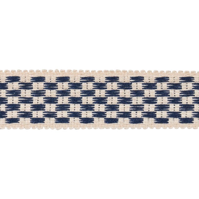 Contemporary Sample - Schumacher Crawford Check Tape Medium in Indigo For Sale - Image 3 of 3