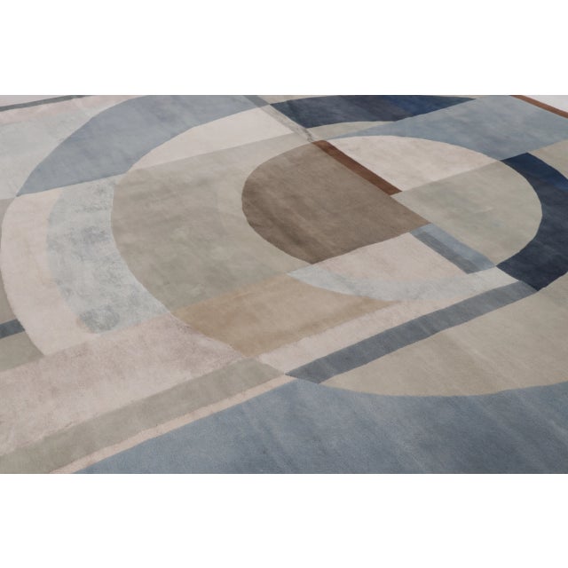 Rug & Kilim's Oversized Mid-Century Modern Square Rug in Bold Geometric Patterns For Sale - Image 4 of 9