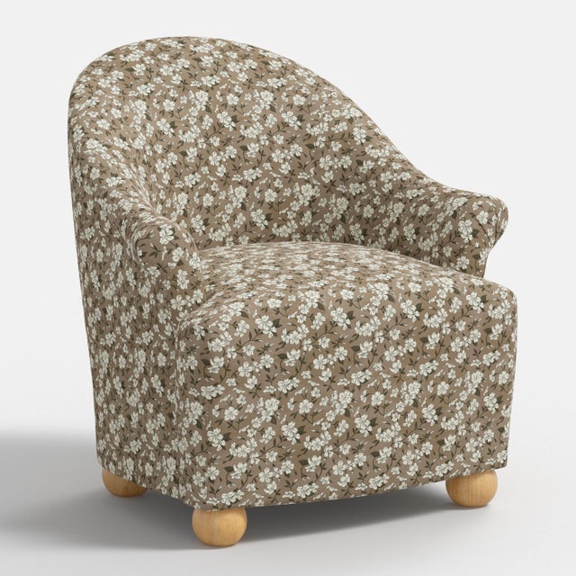 Spritely Home Stoffer Home x Cloth & Company Marie Bun Foot Chair in Dogwood Floral Mauve For Sale - Image 4 of 8