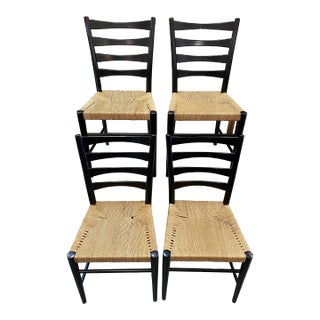 1960s Vintage Royal Sweden Rope Woven Dining Chairs, Made in Sweden- Set of 4 For Sale