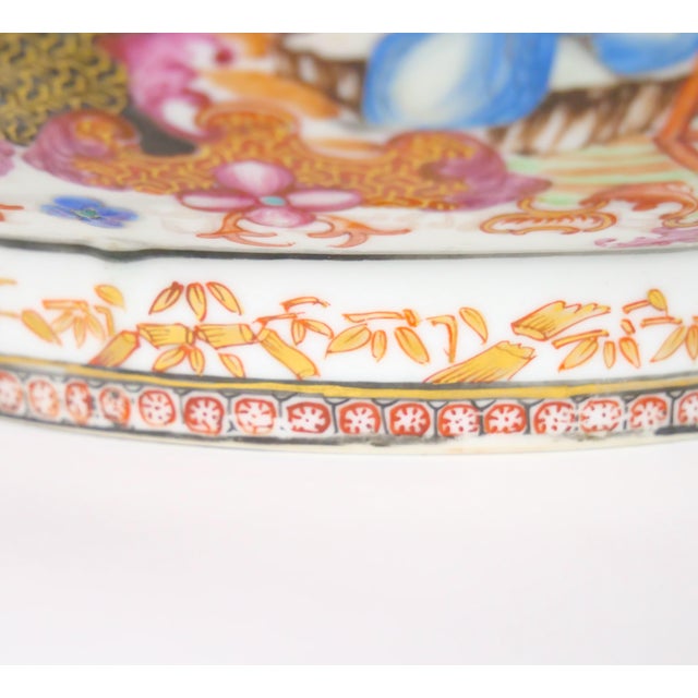 Antique 18th Century Chinese Export Porcelain Famille Rose Punch Bowl For Sale - Image 9 of 14
