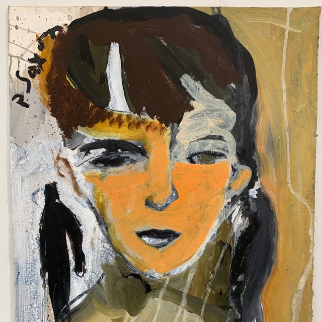 Contemporary Abstract Portrait Ink Wash Painting by Phil Saxon For Sale - Image 10 of 11