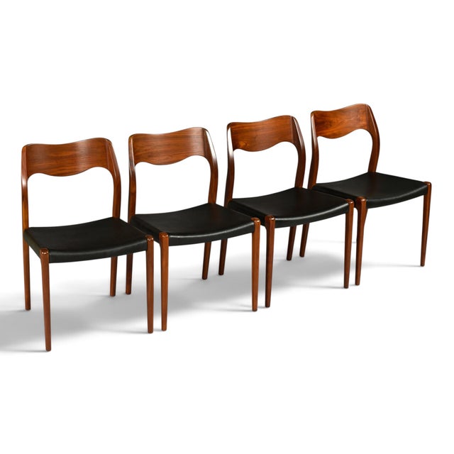 Set of Eight Model 71 Dining Chairs by Niels Otto Møller, Teak, 1960s For Sale - Image 6 of 17