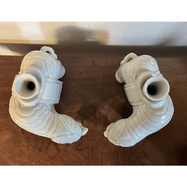Antique 18th Century Chinese Blanc De Chine Porcelain Elephant Candlestick or Joss Stick Holders - A Pair For Sale - Image 9 of 16