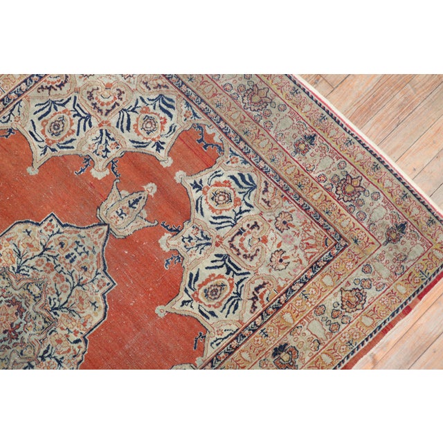 Textile 19th Century Persian Hadji Jali Li Tabriz Rug - 4'1" x 5'10" For Sale - Image 7 of 9