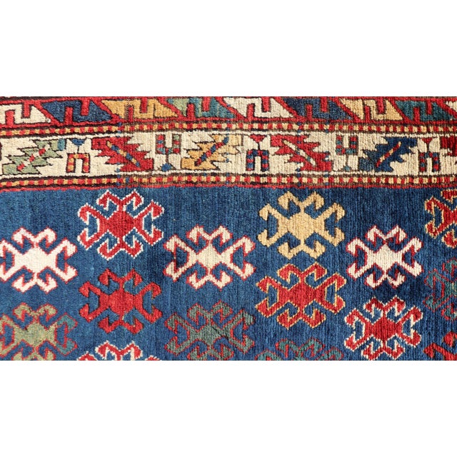 Textile Antique Caucasian Kazak Rug With Geometric and Tribal Motifs 4'3" X7'6" For Sale - Image 7 of 13