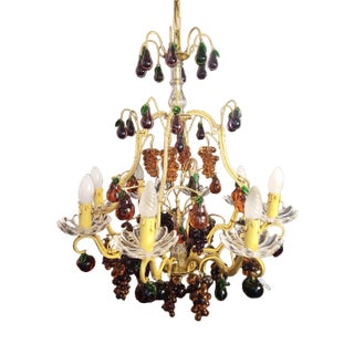 Chandelier 8 Lights with Glass Fruits For Sale
