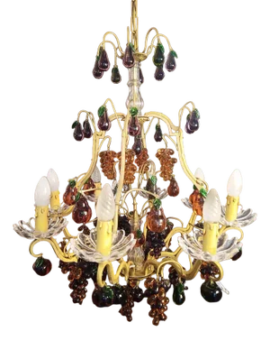 Chandelier 8 Lights with Glass Fruits
