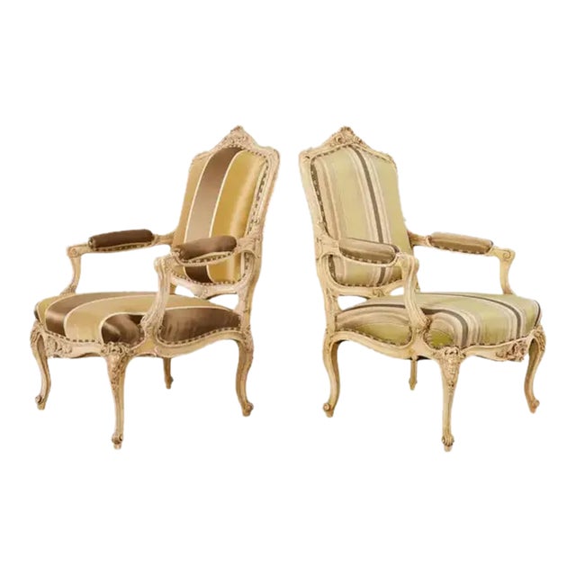 Pair of Hendrix Allardyce French Baroque Style Fauteuil Armchairs For Sale