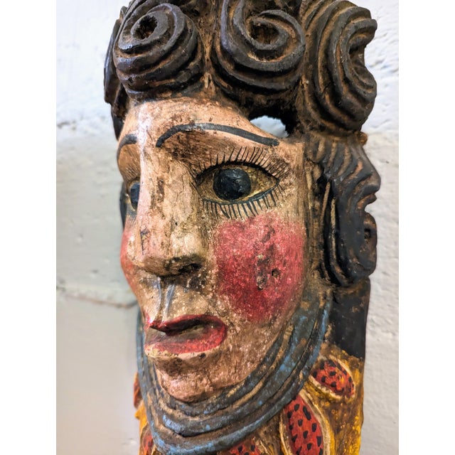 1940s-1960s Handcrafted Mexican Barbones Dance Mask For Sale In Portland, OR - Image 6 of 7