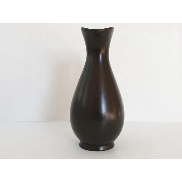 Vintage French Pitcher in Black Ceramic by P.l. Brigitte, 1950s For Sale - Image 4 of 8