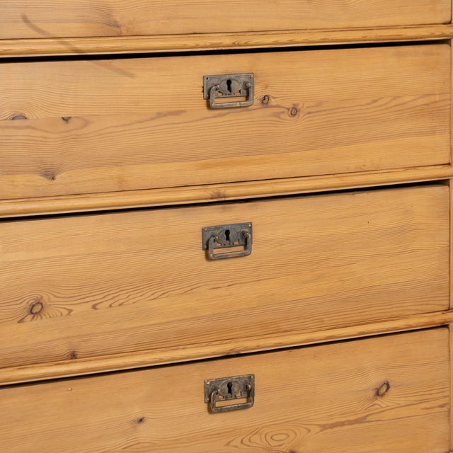 Brown 19th Century Danish Pine Tall Chest of Six Drawers Highboy For Sale - Image 8 of 12