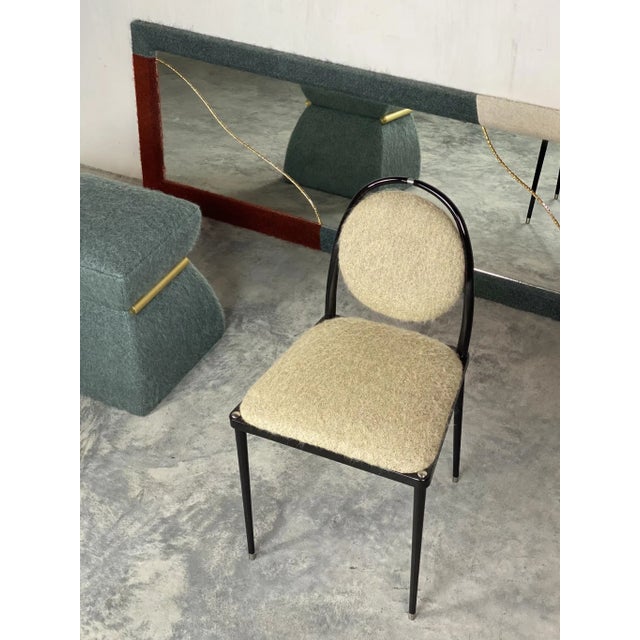 Metal Balzaretti Chair in Black High-Gloss and Quinoa Mohair by Daniel Nikolovski & Danu Chirinciuc for Kabinet For Sale - Image 7 of 8
