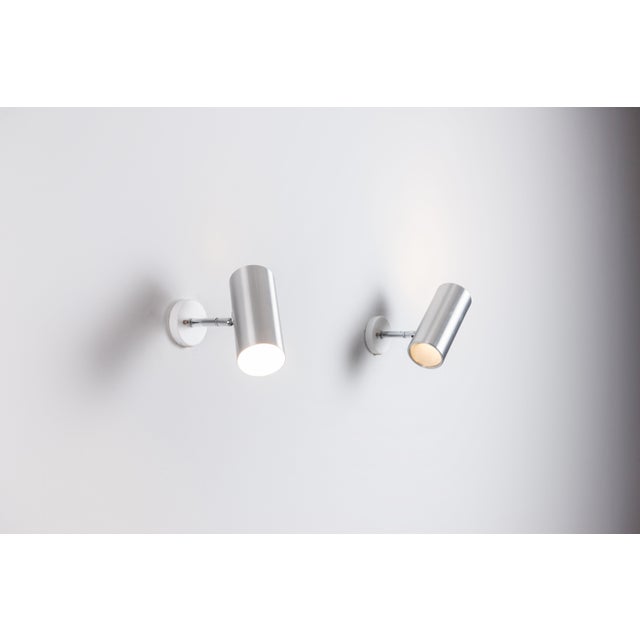 Mid-Century Modern Vintage Adjustable Aluminium Wall Lamps from Raak Amsterdam, 1960s, Set of 2 For Sale - Image 3 of 11