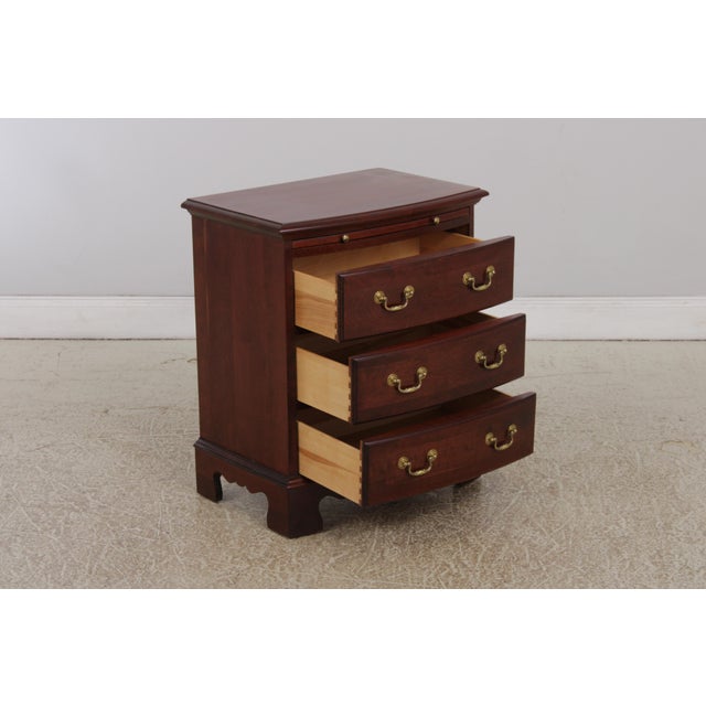 Pennsylvania House Pennsylvania House Bow Front Cherry 3 Drawer Nightstand For Sale - Image 4 of 13