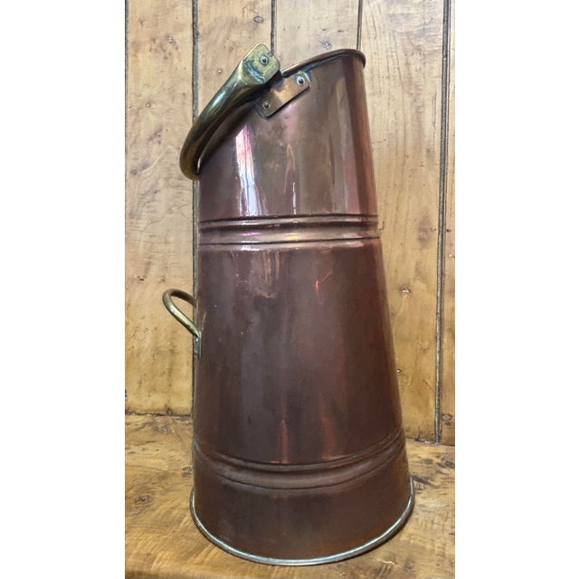 Early 20th Century Antique English Copper and Brass Coal Scuttle For Sale - Image 5 of 11