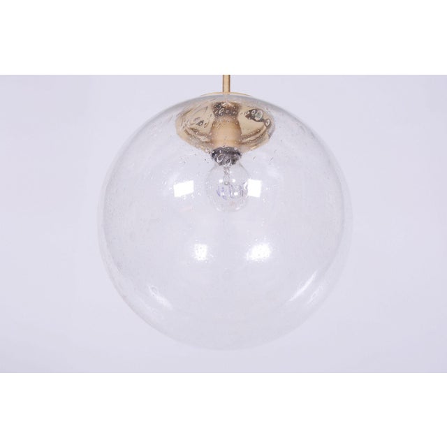 Mid-Century Chandelier in Glass and Brass by Kamenický Šenov, Czech, 1960s For Sale - Image 4 of 10