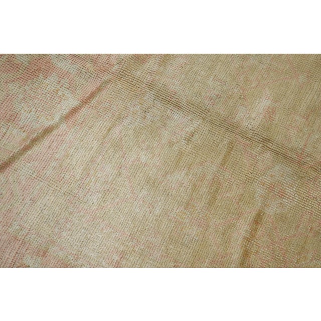 Pale green Pink Antique Oushak Rug - 10' x 13'4" For Sale - Image 10 of 11