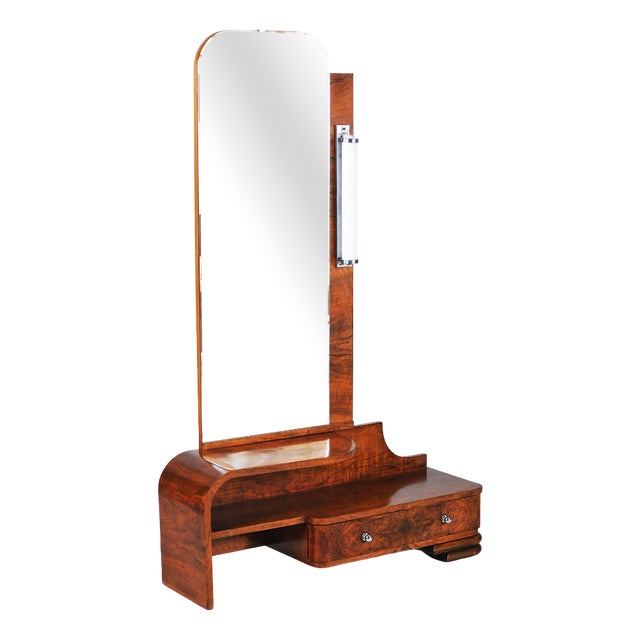 Czech Art Deco Dressing Table in Walnut Veneer, 1930s For Sale