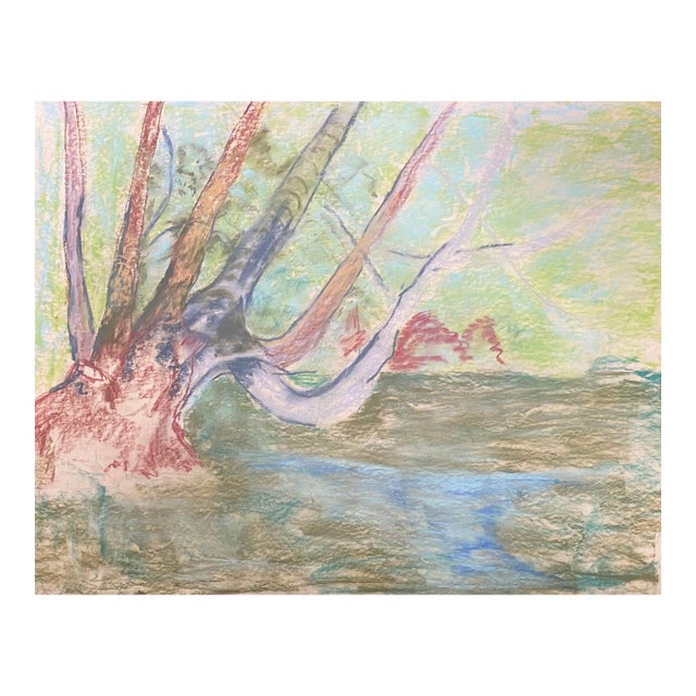 1960s Pastel Impressionist Landscape For Sale