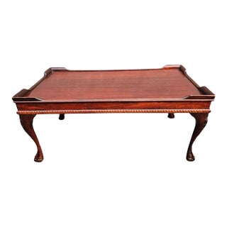 Mid-Century Chippendale Style Mahogany Coffee Table For Sale