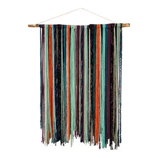 Huge Woven Yarn Fiber Art Wall Hanging For Sale
