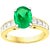 Oval Emerald and Diamond Ring 14 Karat Yellow Gold For Sale - Image 15 of 18