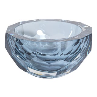 Valmorel Cut Glass Bowl, Sky Blue For Sale