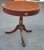 Georgian Style Mahogany and Tooled Leather and Stenciled Top Drum Table C. 1930s For Sale - Image 9 of 16