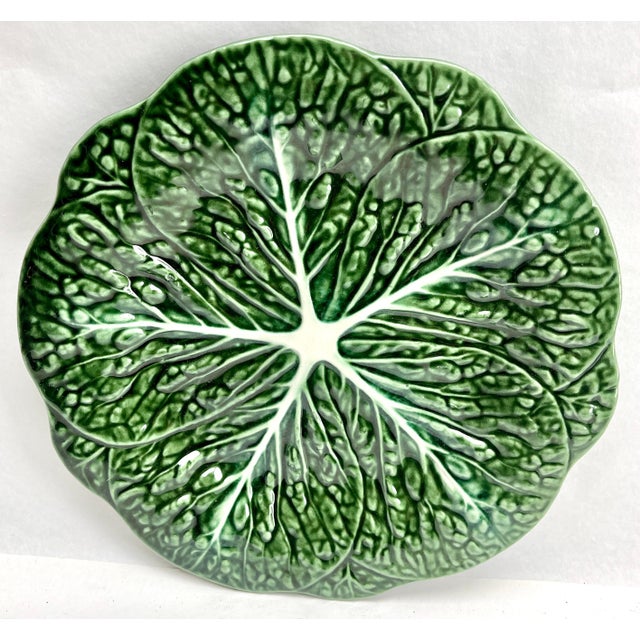 Art Nouveau Majolica Glazed Tableware with Leaves Pattern in Relief, 1930s, Set of 10 For Sale - Image 13 of 15
