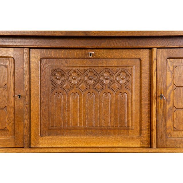 Vintage Brown Oak Cupboard For Sale - Image 5 of 18