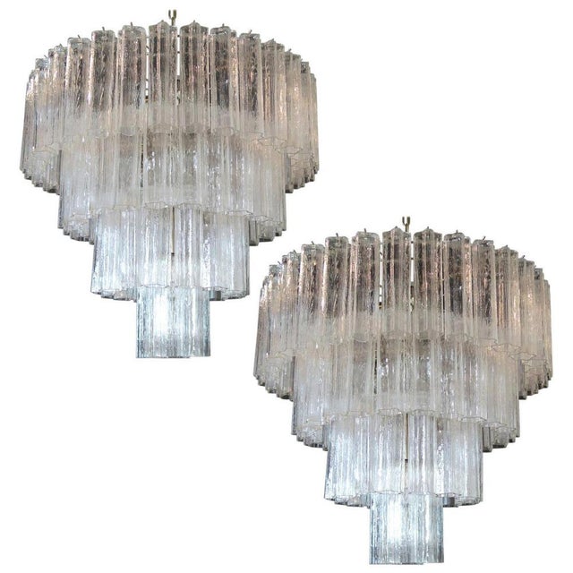 Murano Glass Chandeliers in the Style of Toni Zuccheri for Venini, Set of 2 For Sale - Image 8 of 8