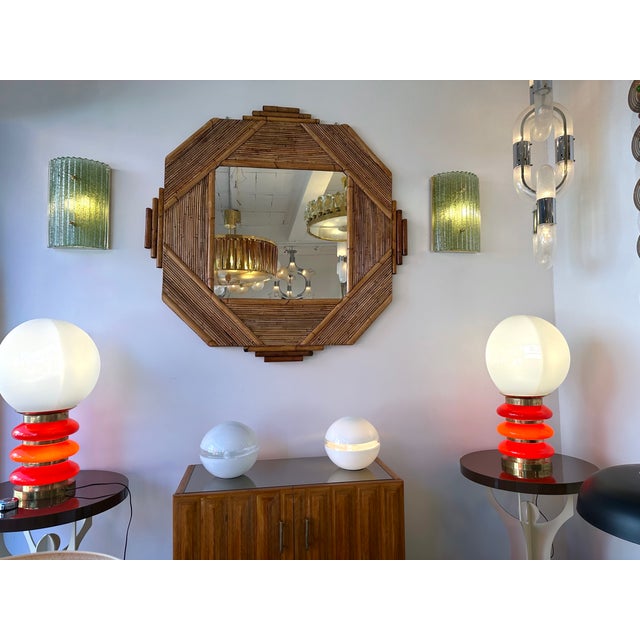 Contemporary Pair of Green Granita Murano Glass and Brass Sconces, Italy For Sale - Image 10 of 12