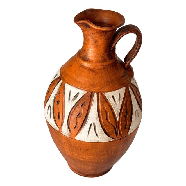 Hand-Painted French Ceramic Jug For Sale