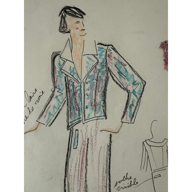Late 20th Century Original Drawing by Karl Lagerfeld – Fashion Design For Sale - Image 6 of 6