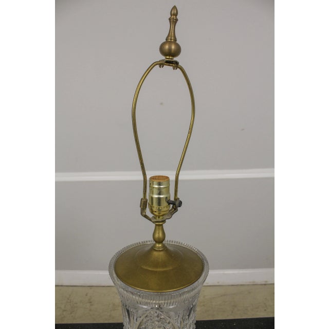 Age: Approx: 50 Years Old Details: Heavy Sharp Cut Crystal Heavy Metal Bases w. Gold Finish Condition: Excellent Original...