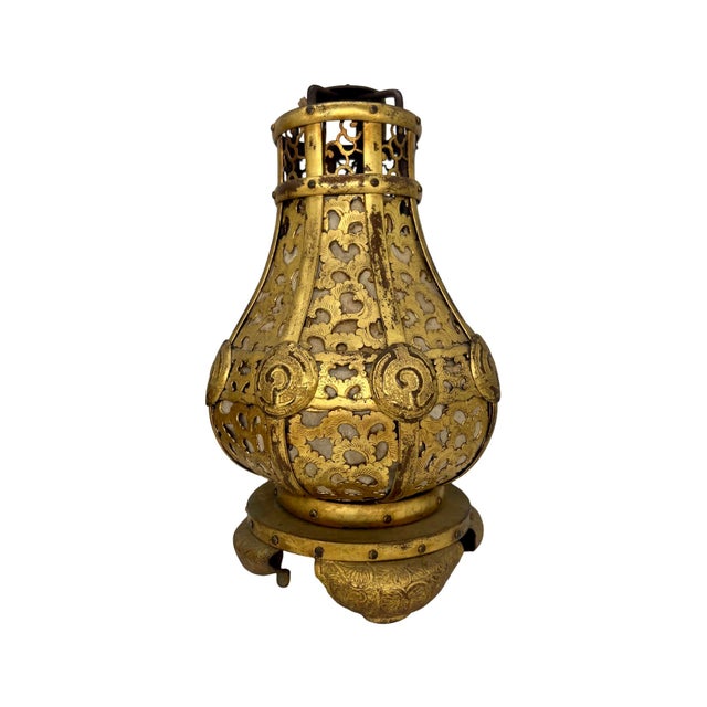 Japanese, (meiji era 1868–1912). An absolutely stunning pair of Japanese Meiji period gilt bronze and brass lanterns. Each...