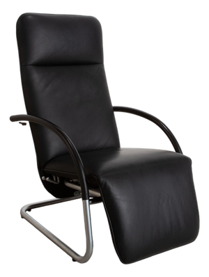Fino Leather Armchair in Black with Manual Reclining Function by Franz Fertig