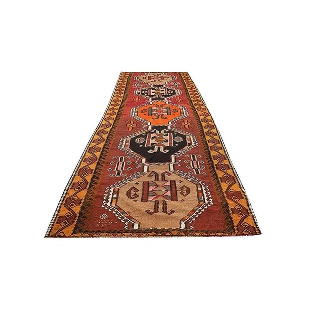 Vintage Handwoven decorative kilim rug from Kars region of Turkey.Approximately 50-60 years old. In very good condition.