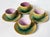 Victorian Set of 4 Antique 19th C Majolica Pineapple Pattern Tea Cups and Saucers C1880s. For Sale - Image 3 of 9