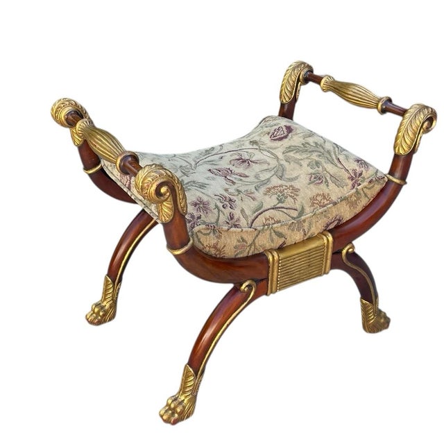 Traditional Maitland Smith French Empire / Regency Style Bench For Sale - Image 3 of 11