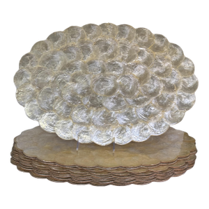 1990s Capiz Shell Oval Placemats - Set of 12