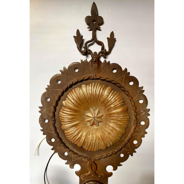 Spanish Revival 1930s Large Spanish Revival Wall Sconces - a Pair For Sale - Image 3 of 9