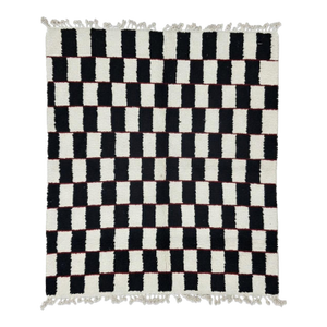 Checkered Moroccan Wool Rug - 10 X 8.2 Ft
