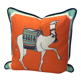 Cotton & Quill Indoor/Outdoor Camel Pillow For Sale