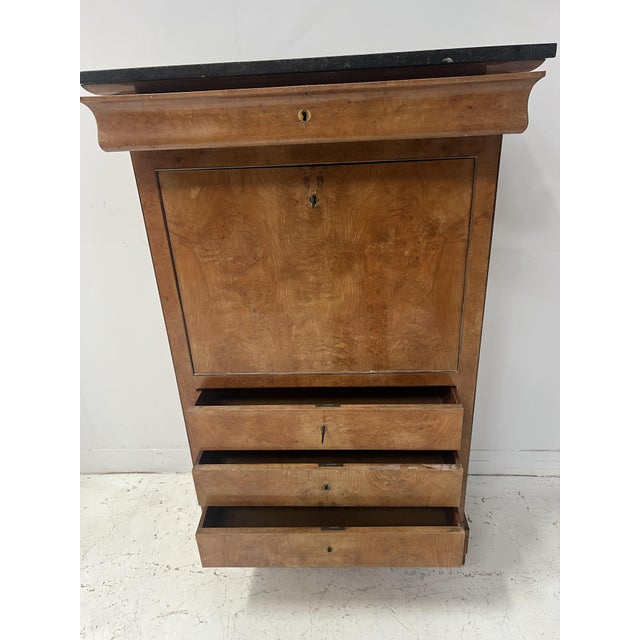 19th Century Louis Philippe Secretary in Light Walnut Burl For Sale - Image 14 of 18