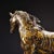 Asian 1980s Bronze Horse Sculpture With Gold Inlay | Ancient Style Gilt Bronze Statue | 1.3kg For Sale - Image 3 of 10