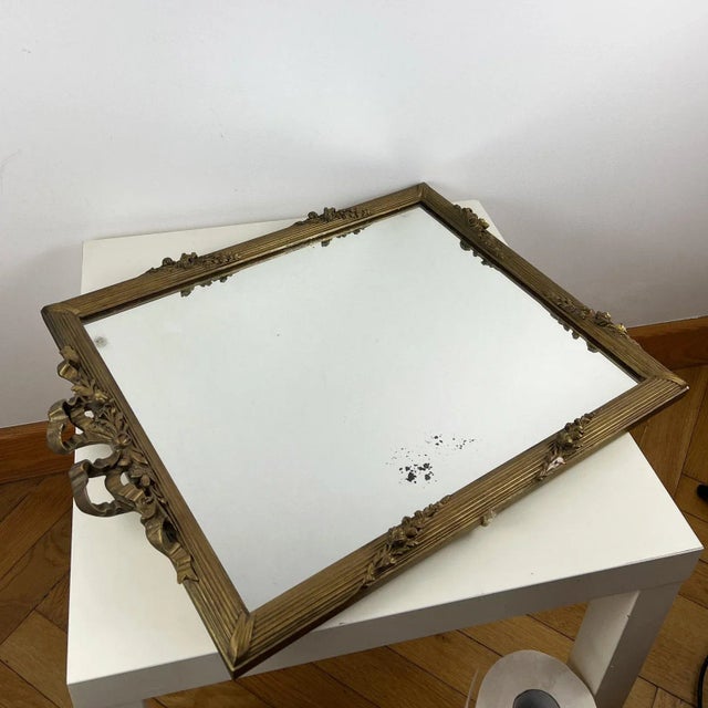 Louis XVI French Wall Mirror with Bow Cartouche, 1890s For Sale - Image 10 of 11